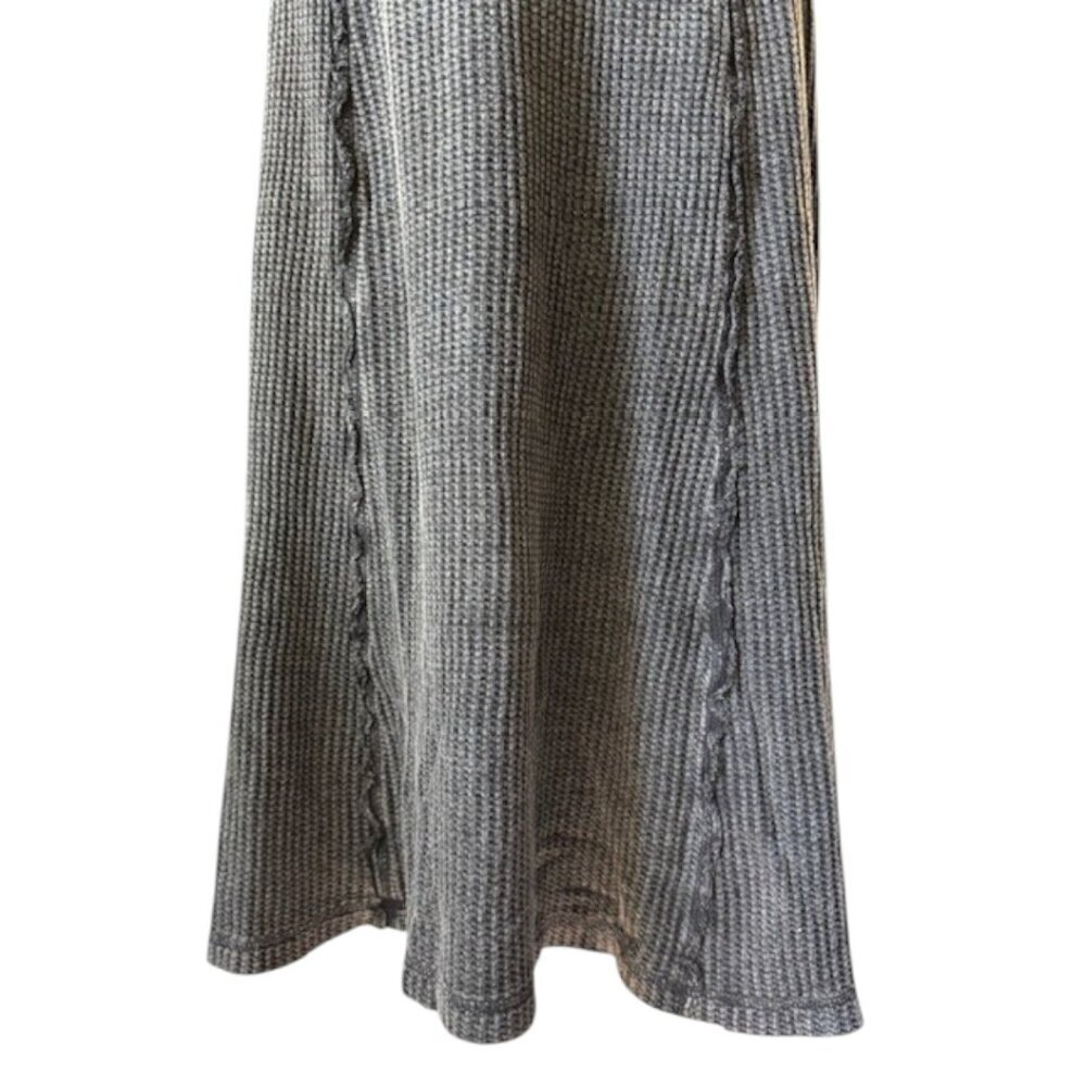 Free People Monty Midi Dress Black Off the Shoulder Long Sleeve Waffle Knit Sml - Picture 12 of 16